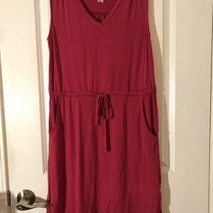 Simply Styled Pink “Missy” Gathered Waist Dress with Pockets Size Small